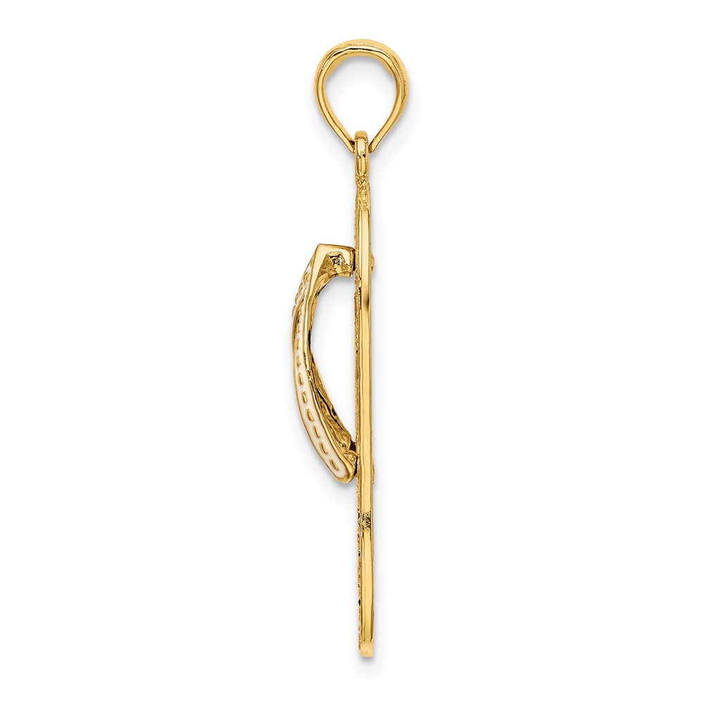 14K Enamel Palm Tree Flip-Flop Charm (K7001)