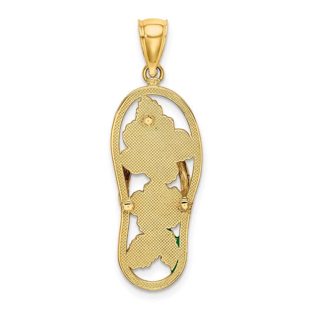 14K Enamel Red Hibiscus Flower Flip-Flop Charm (K7006)