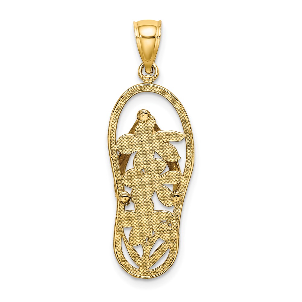 14K Multi Color Enamel Flower Flip-Flop Charm (K7007)