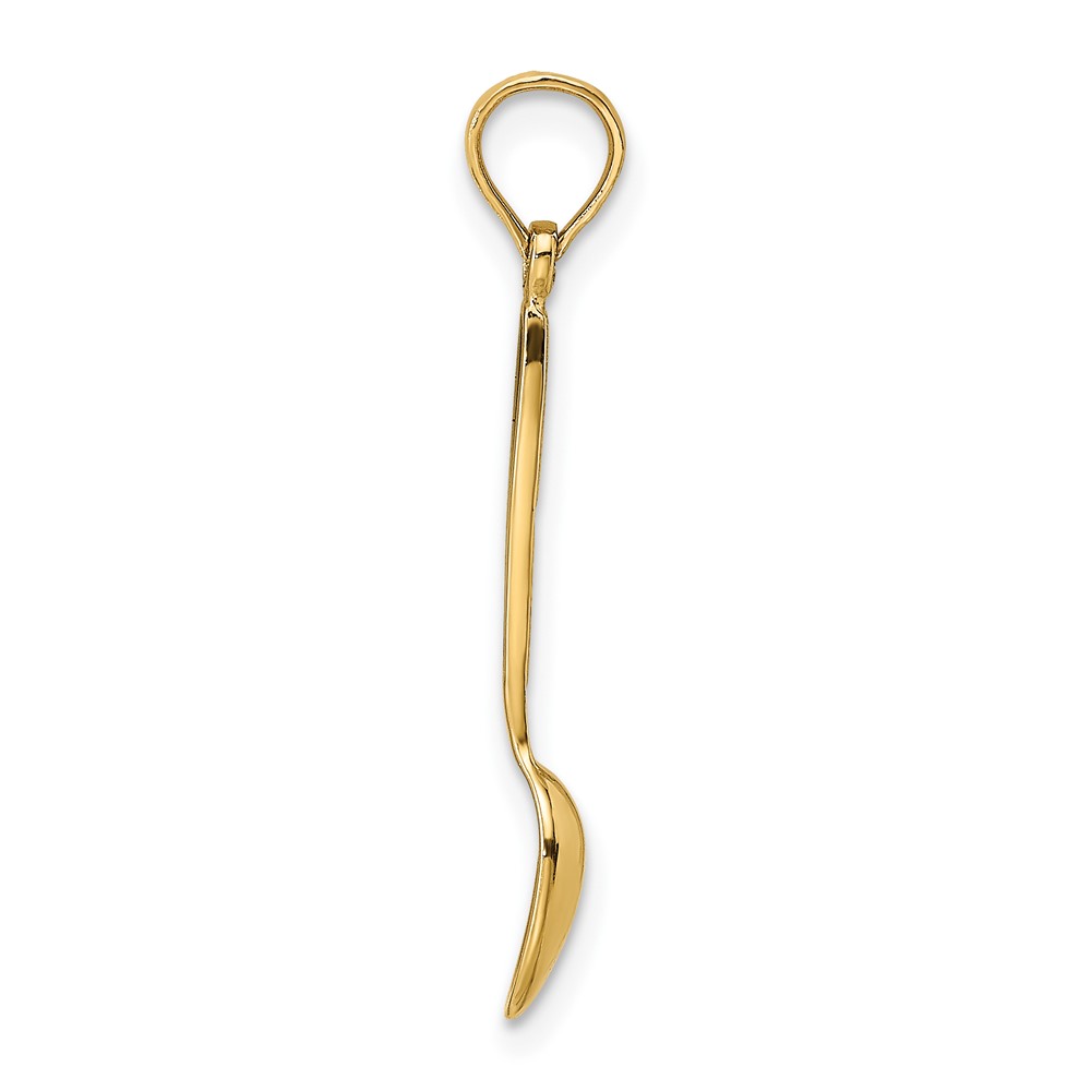 14K 3-D W/ Black Enamel Table Spoon Charm (K7017)
