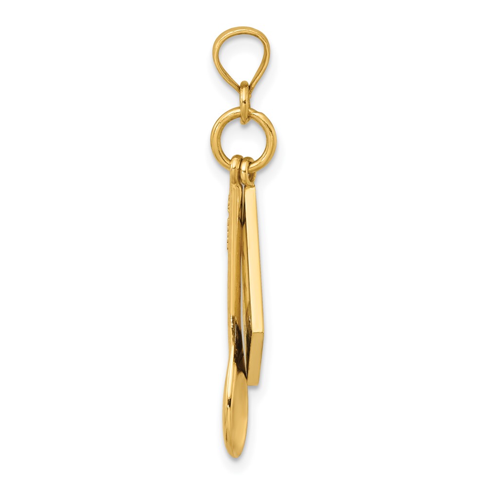 14K 3-D Cook Book W/ Black Enamel and Spoon Charm (K7026)
