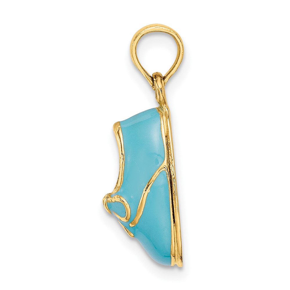 14K 3-D w/ Enamel Baby Shoe w/ Bow Charm (K7030)