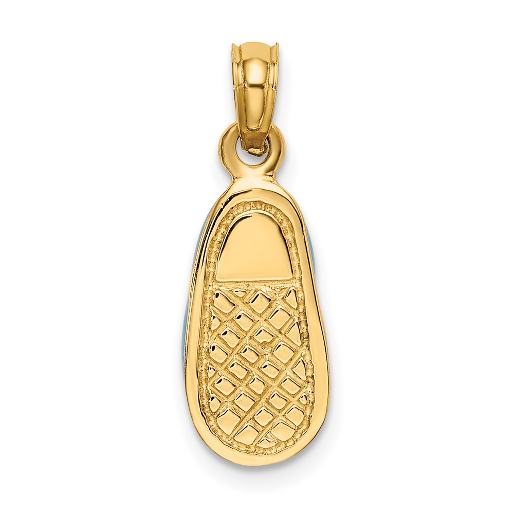 14K 3-D w/ Enamel Baby Shoe w/ Bow Charm (K7030)