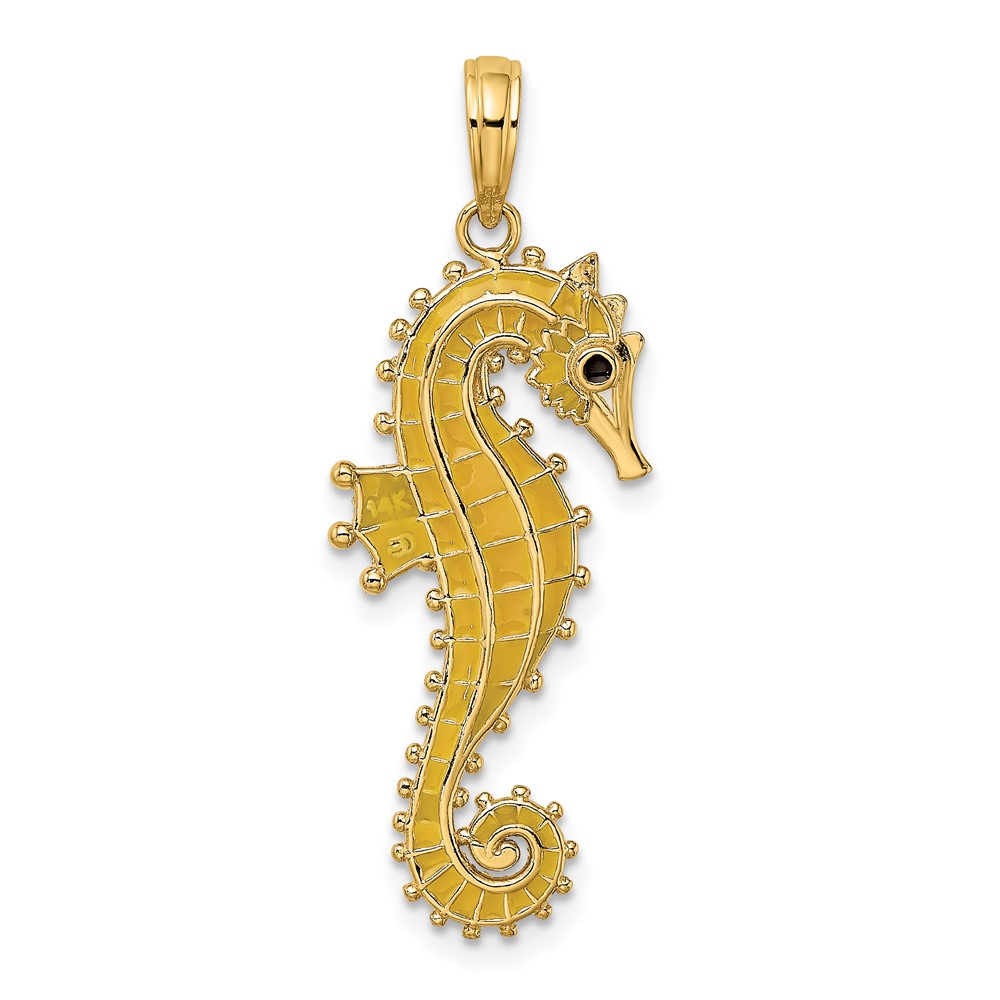 14K 3-D Enamel Seahorse Charm (K7045)