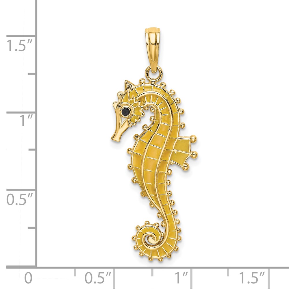 14K 3-D Enamel Seahorse Charm (K7045)
