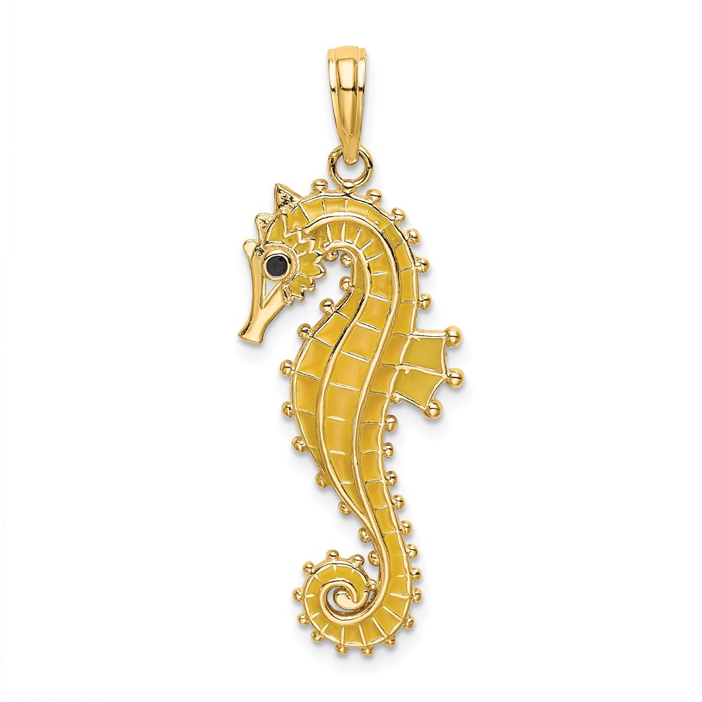 14K 3-D Enamel Seahorse Charm (K7045)