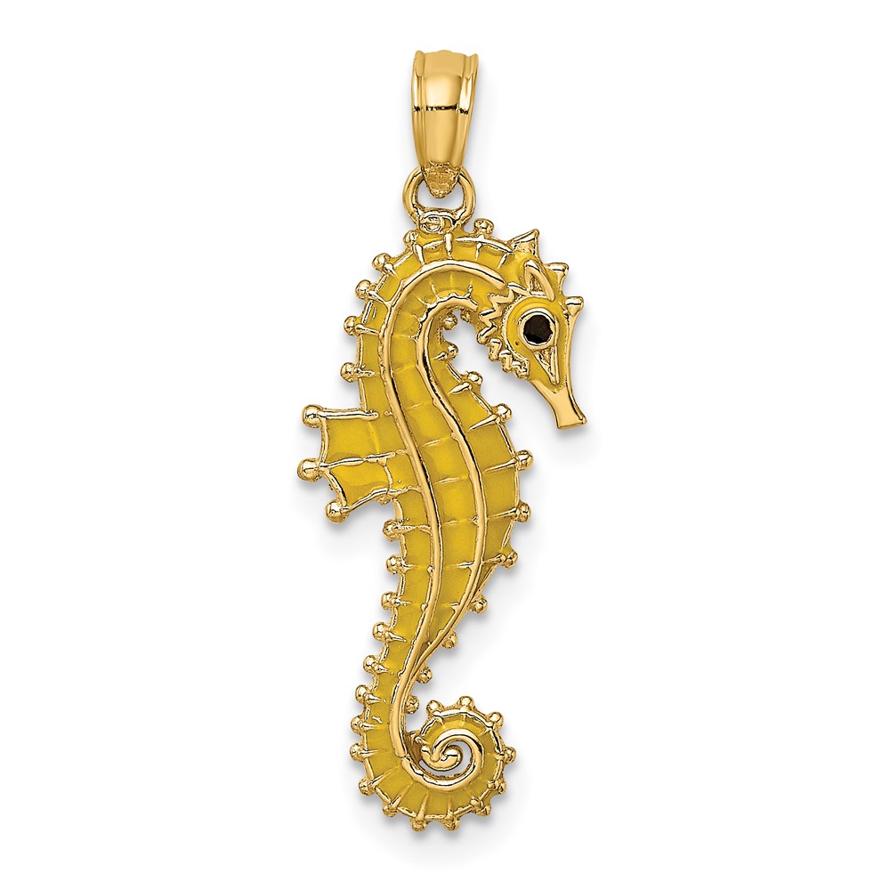 14K 3-D Enamel Seahorse Charm (K7047)
