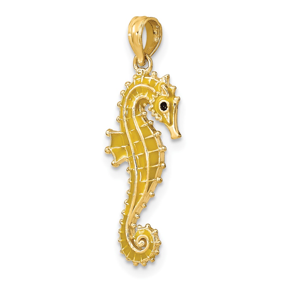 14K 3-D Enamel Seahorse Charm (K7047)