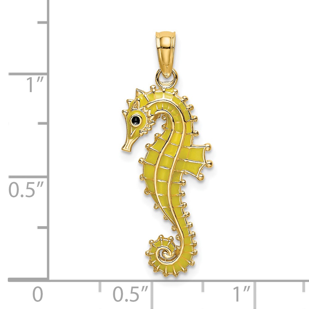 14K 3-D Enamel Seahorse Charm (K7047)