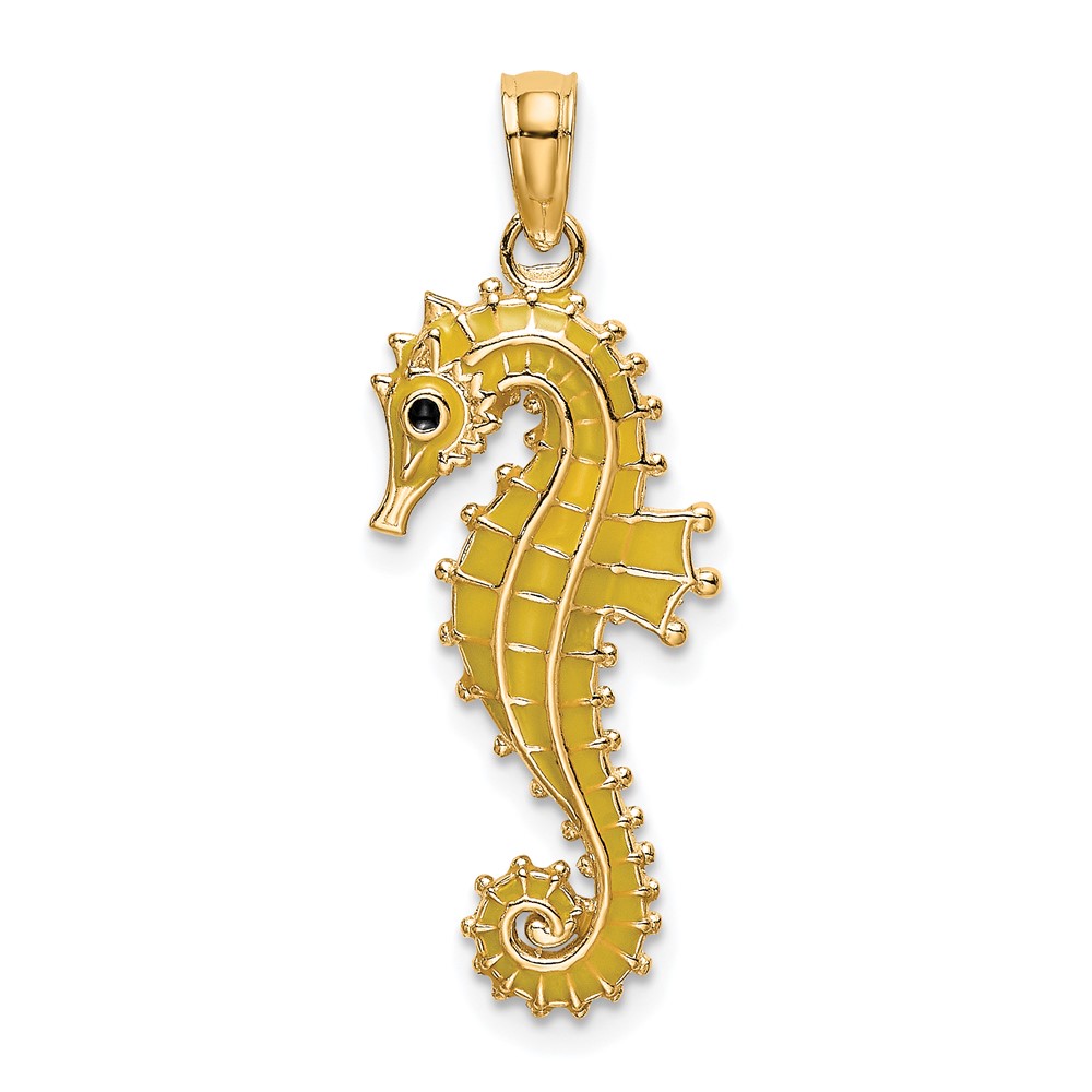 14K 3-D Enamel Seahorse Charm (K7047)