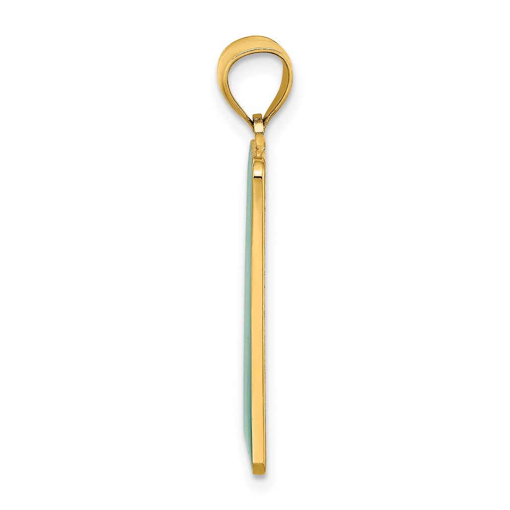 14K Enamel Mile Marker 0/ KEY WEST Charm (K7054)