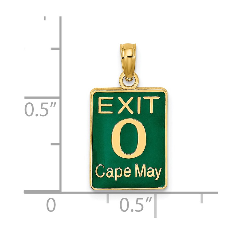 14K EXIT 0 / CAPE MAY with Green Enamel Charm (K7059)