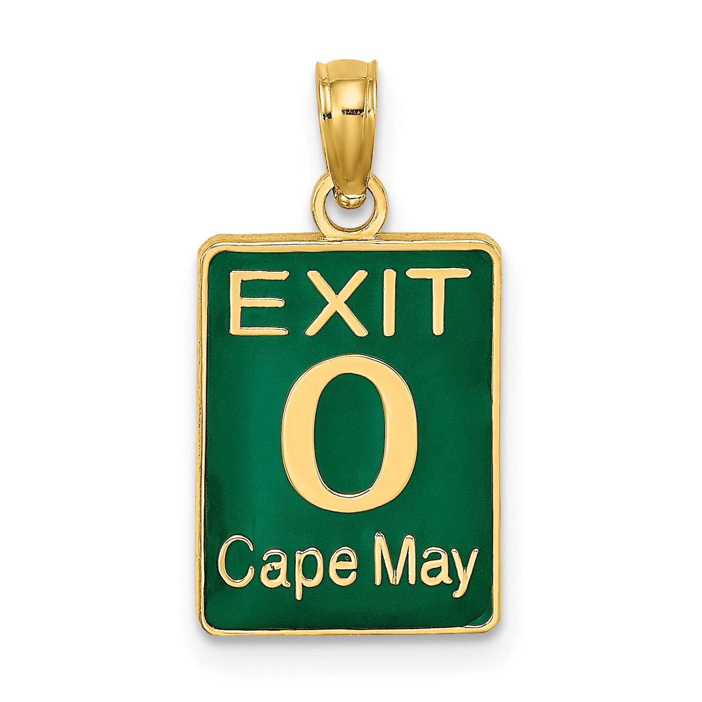 14K EXIT 0 / CAPE MAY with Green Enamel Charm (K7059)