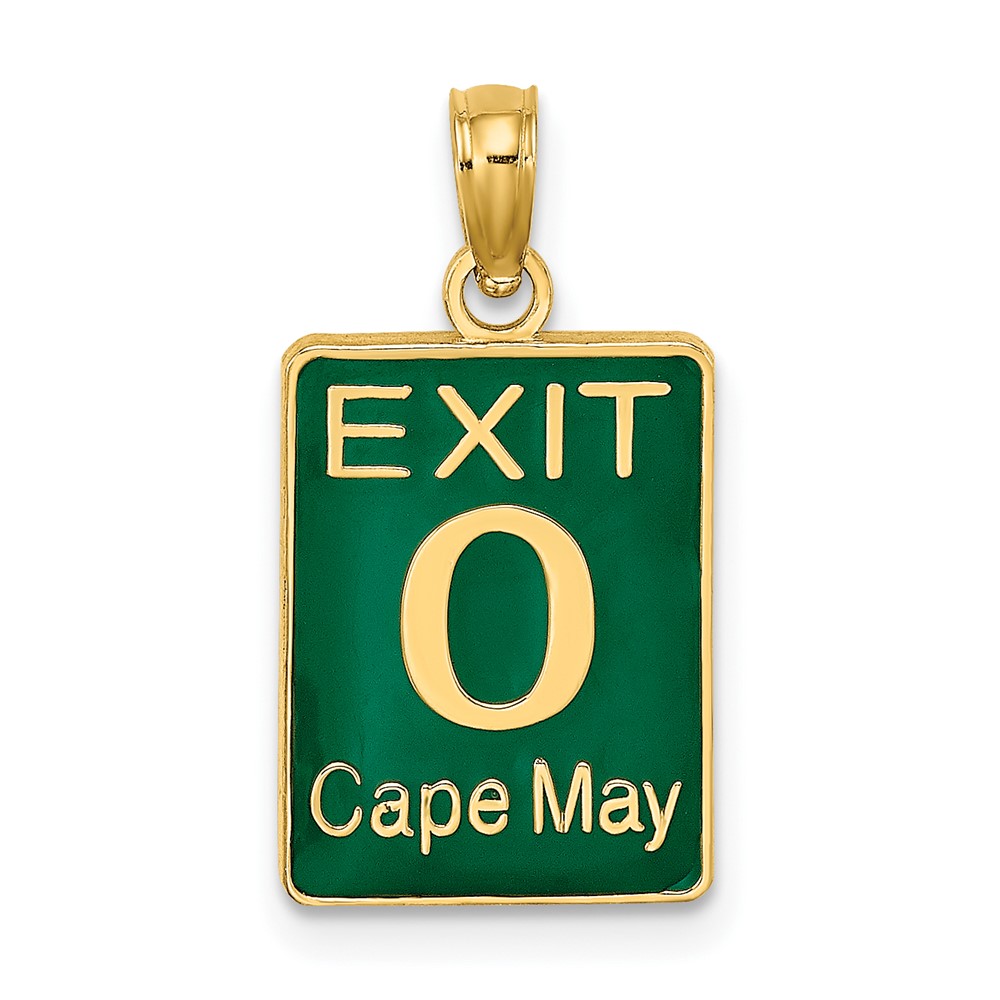 14K EXIT 0 / CAPE MAY with Green Enamel Charm (K7059)