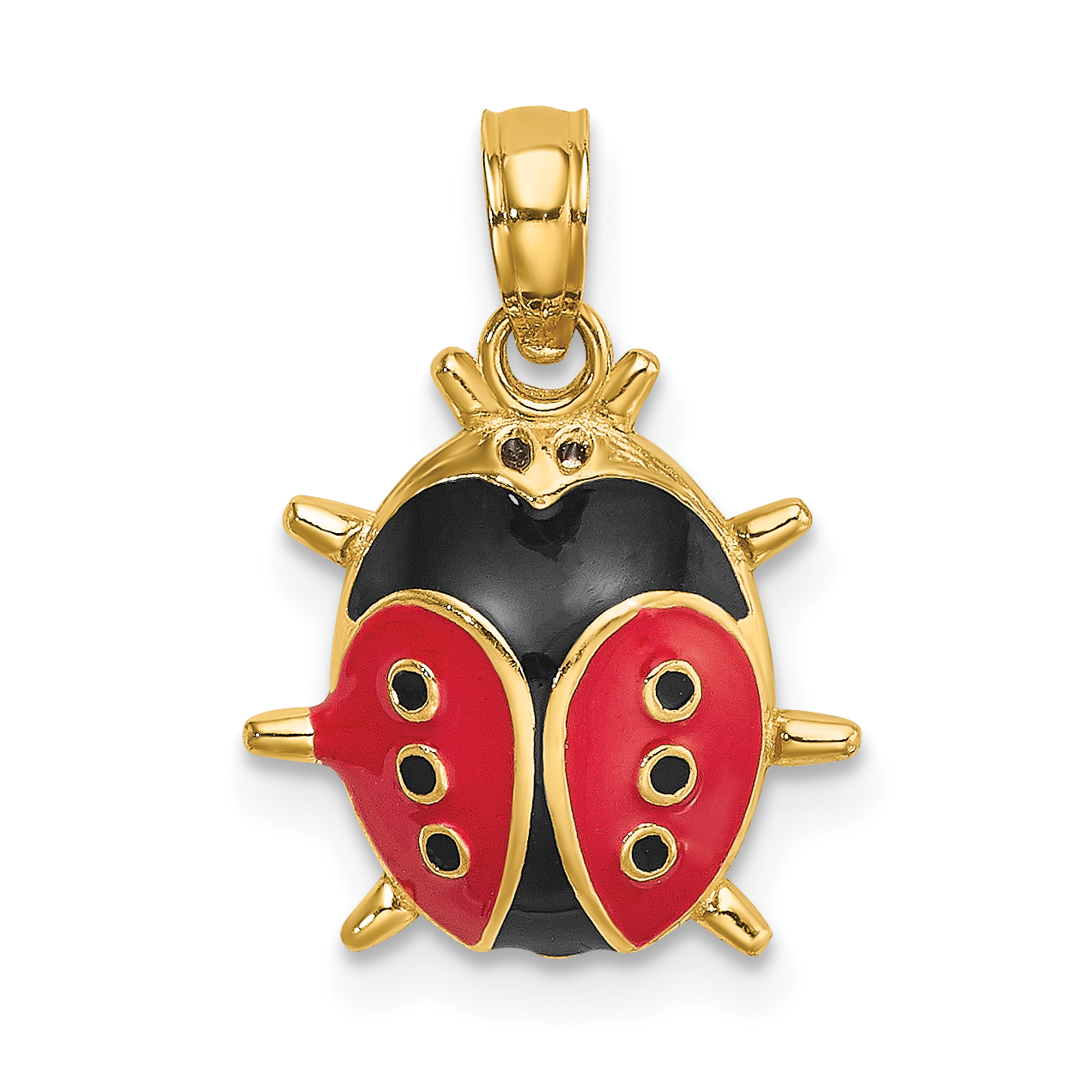 14K Enameled Ladybug Charm (K7068)