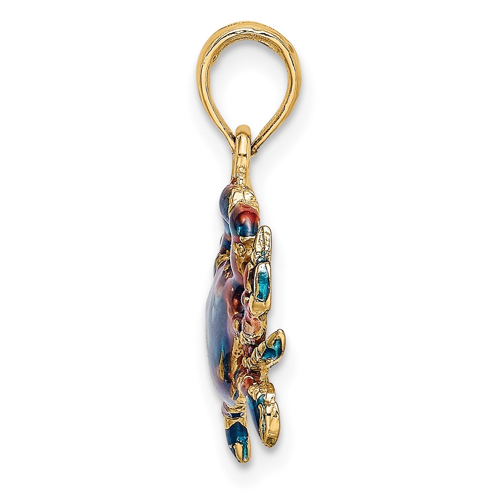 14K Blue Enamel Crab Charm (K7088)
