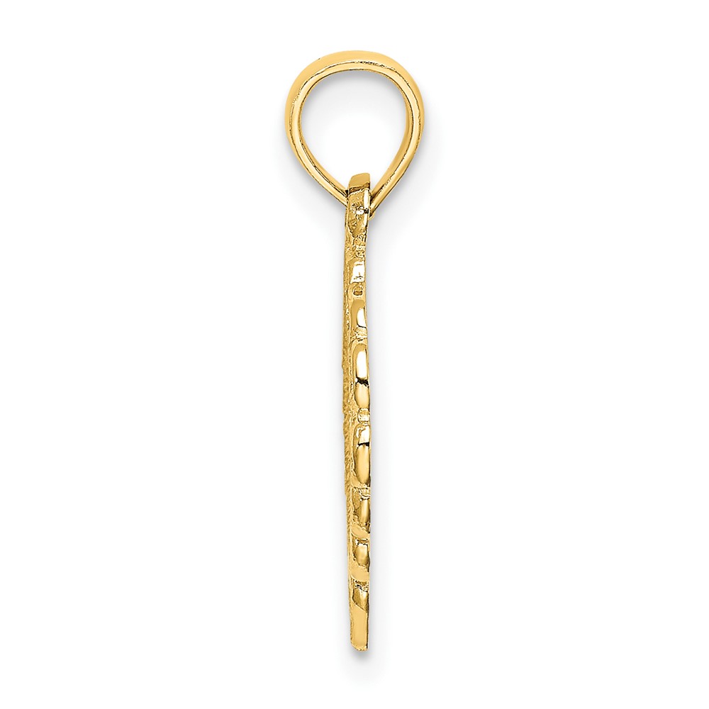 14K Heart w/ Lace Trim Charm (K7097)