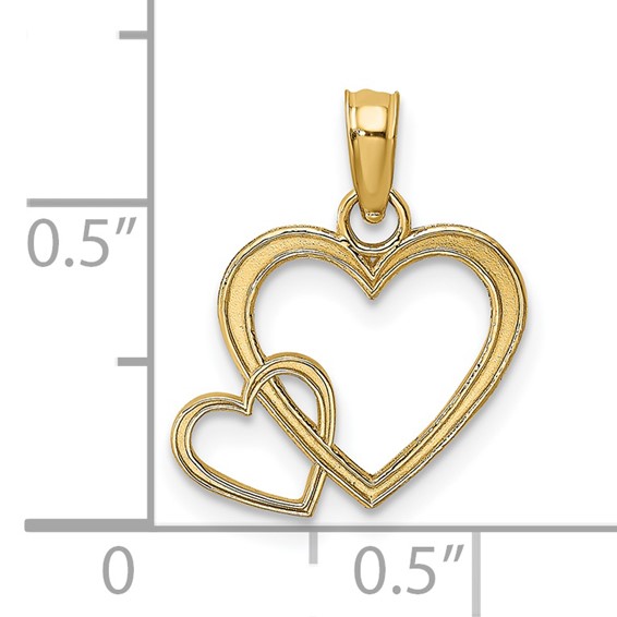 Gold Double Heart Pendant