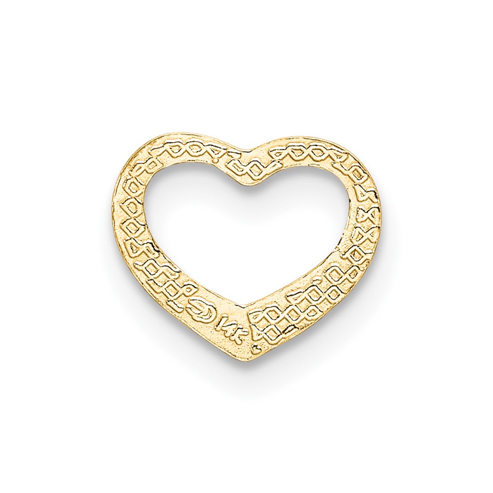 14K Polished Mini Floating Heart Slide (K7108)