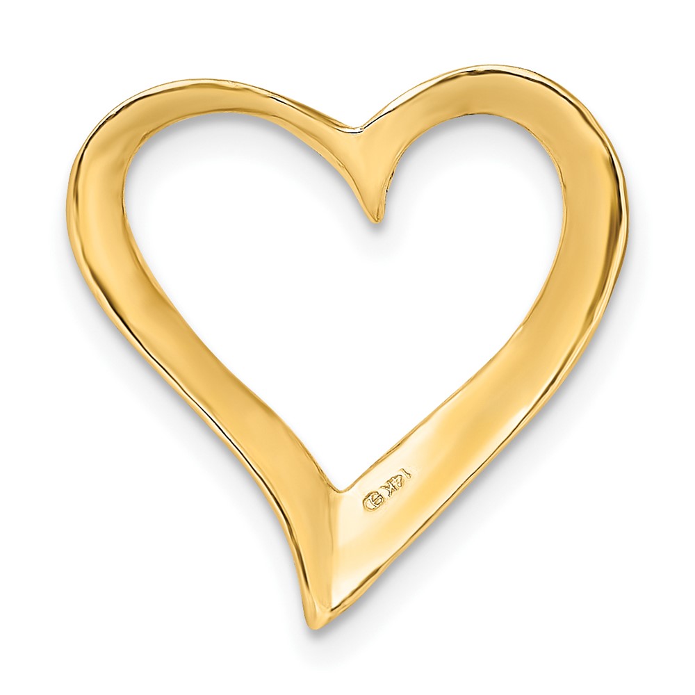 14K Yellow Gold 2-D Large Floating Heart Slide Pendant | eBay