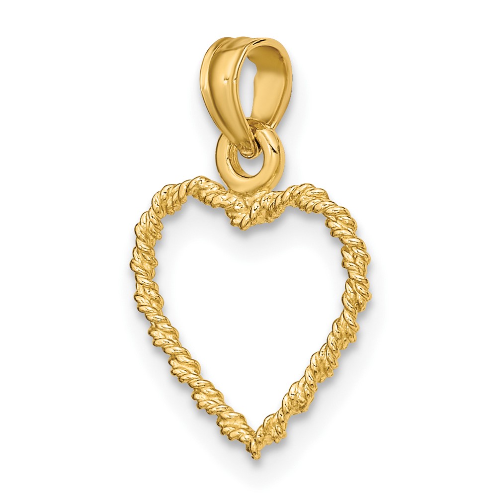 14k 3D Rope Heart Pendant (K7125)