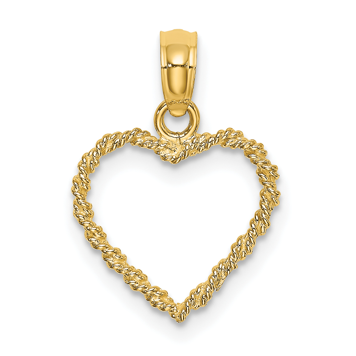 14k 3D Rope Heart Pendant (K7125)