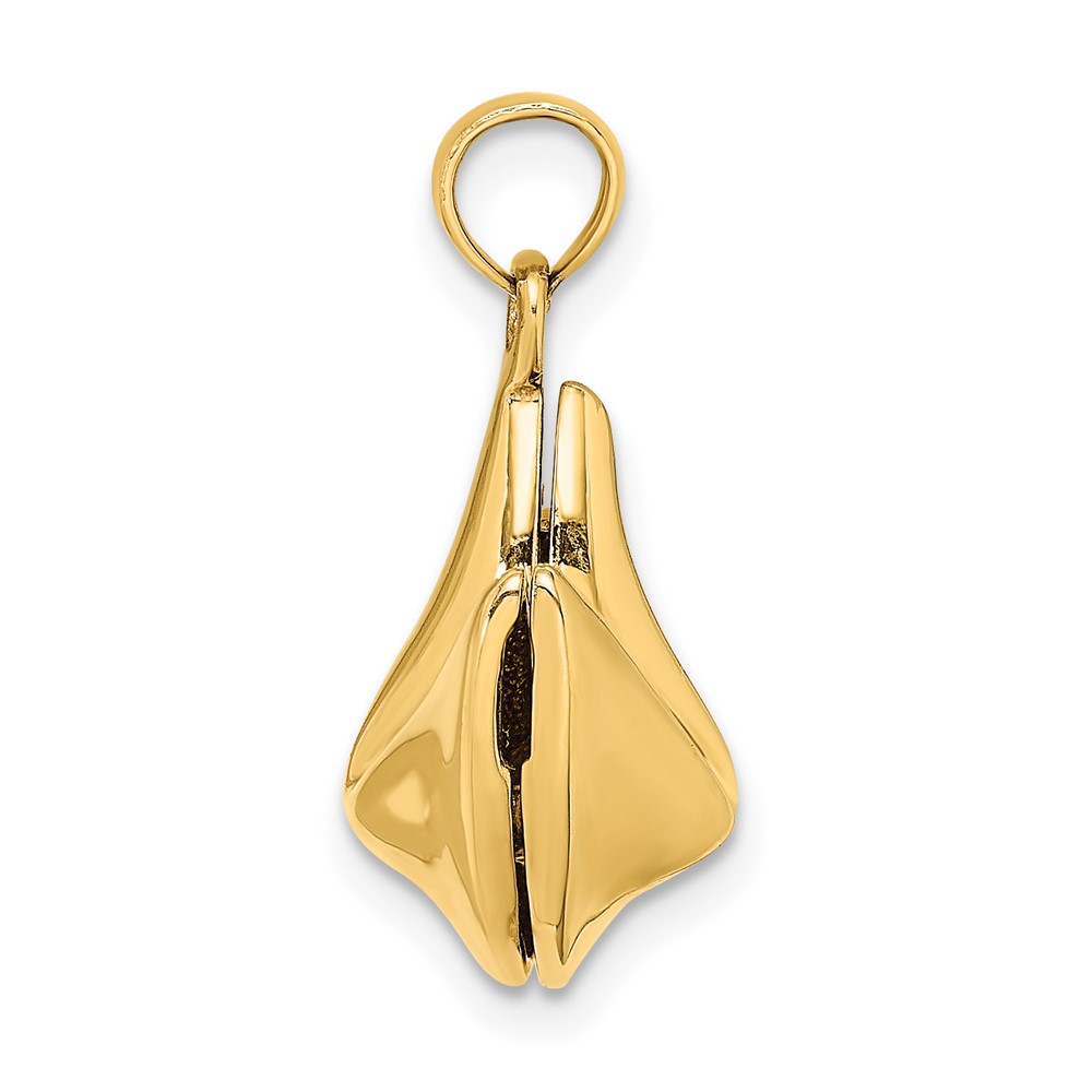 14K 3-D Opens Fortune Cookie Charm (K7137)