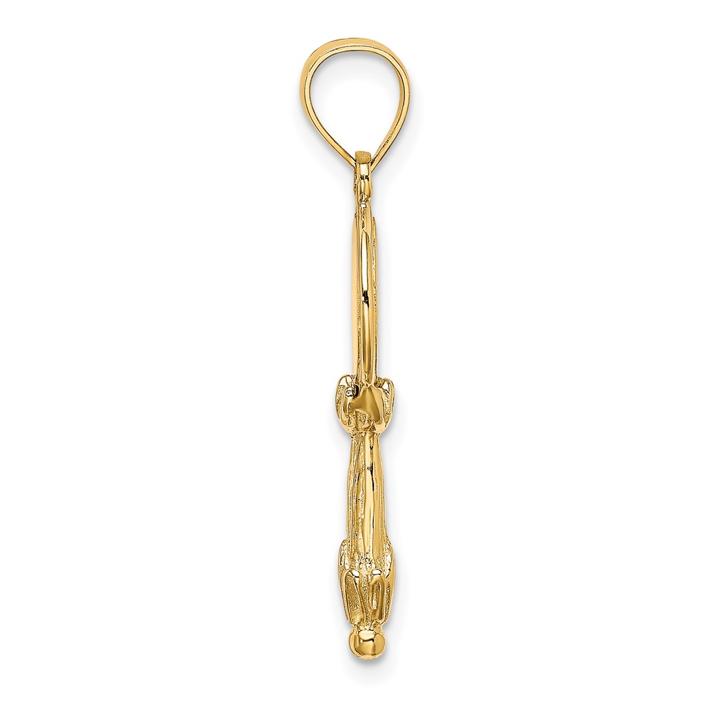 14K 3-D Hand Mirror Charm (K7140)