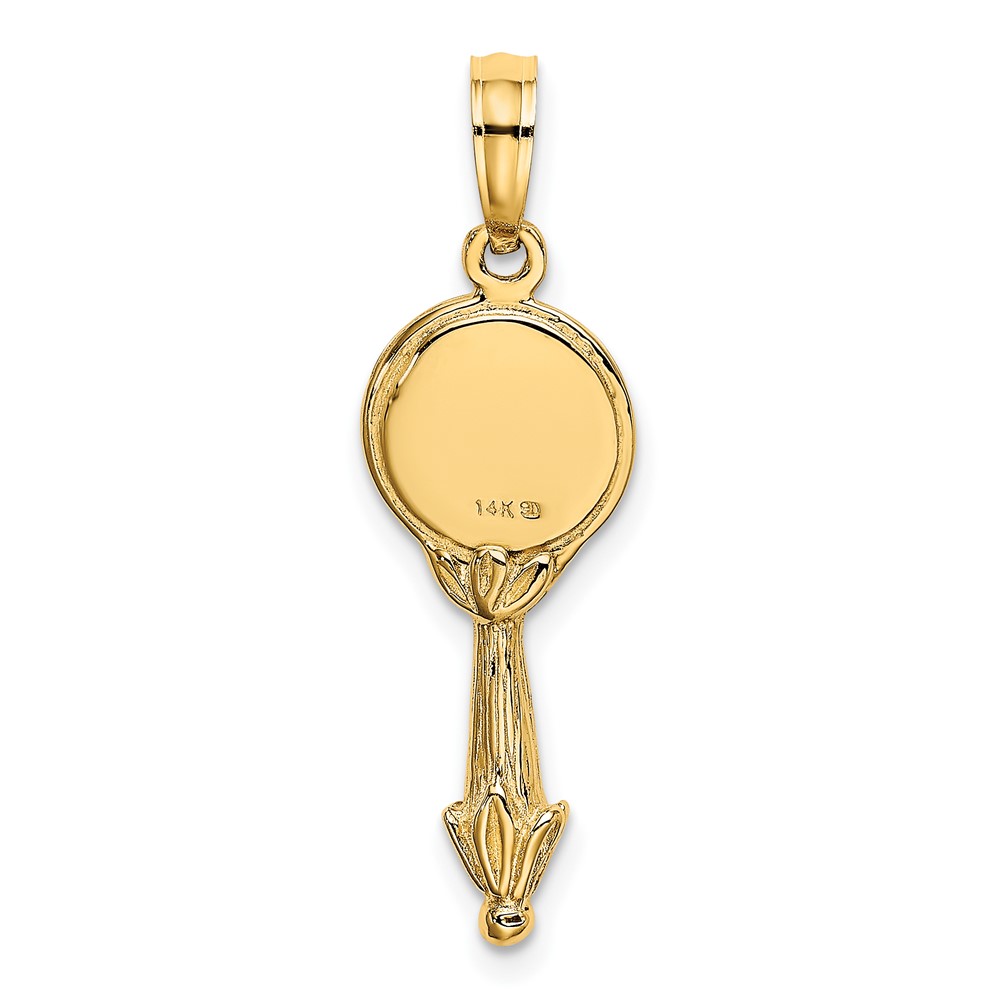 14K 3-D Hand Mirror Charm (K7140)