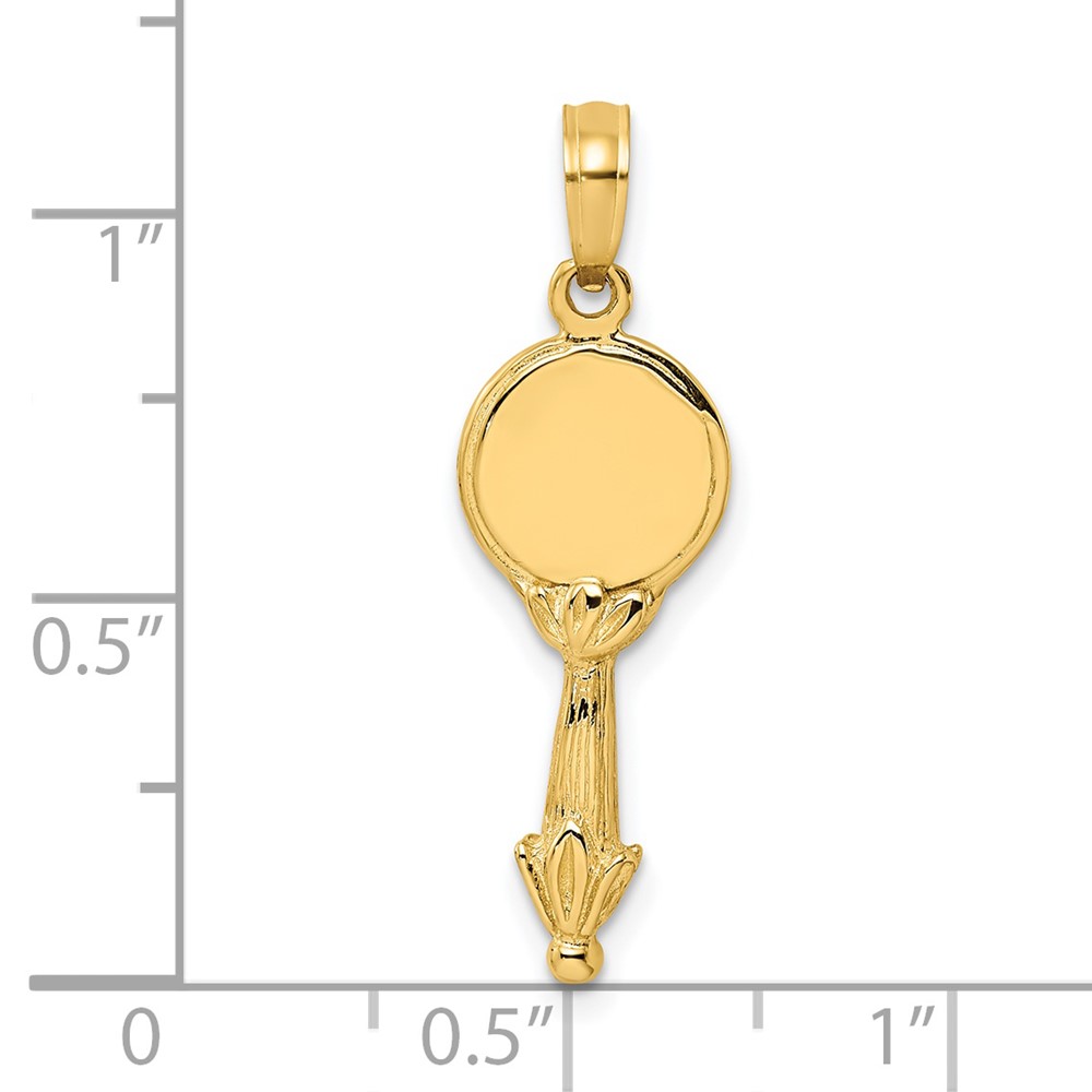 14K 3-D Hand Mirror Charm (K7140)