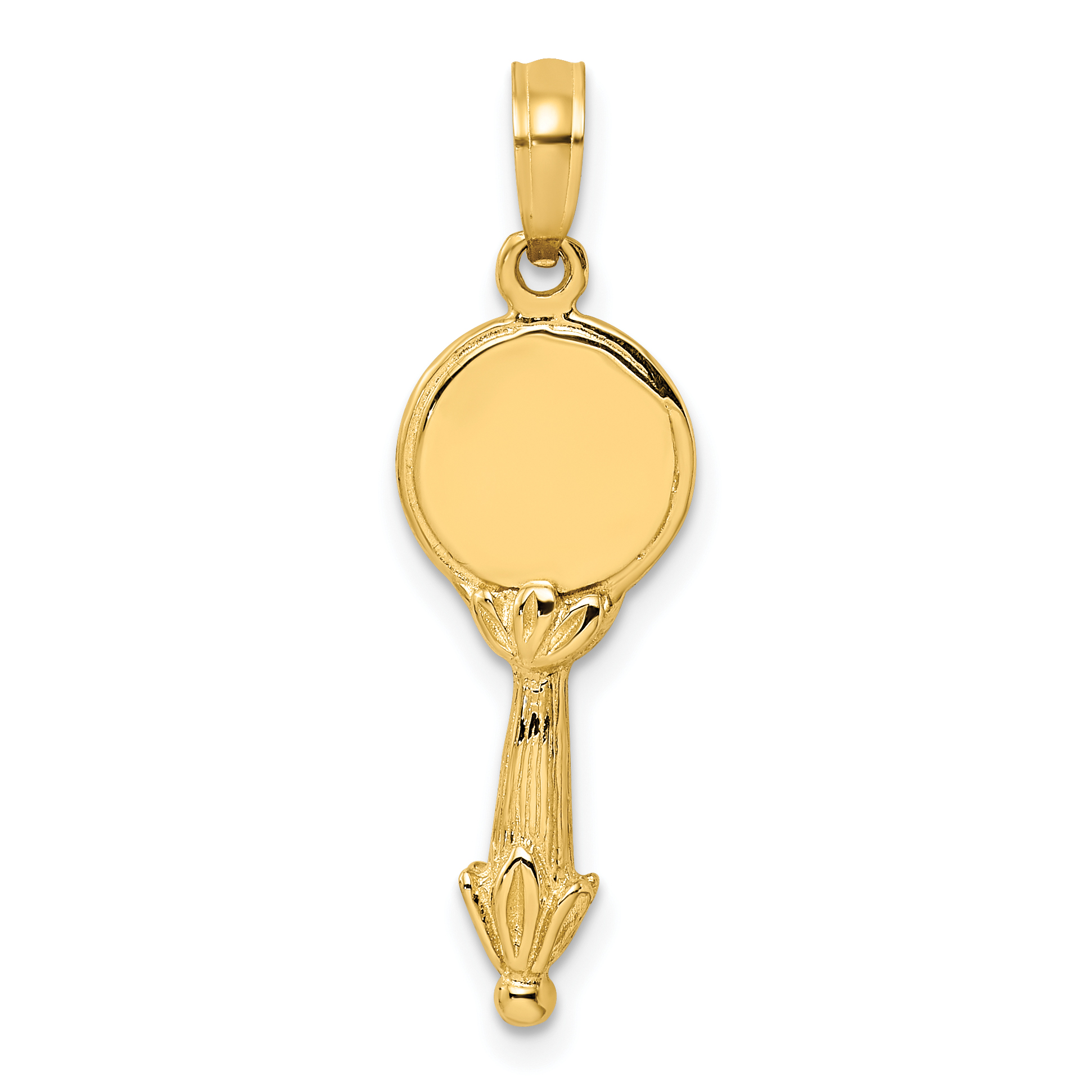 14K 3-D Hand Mirror Charm (K7140)