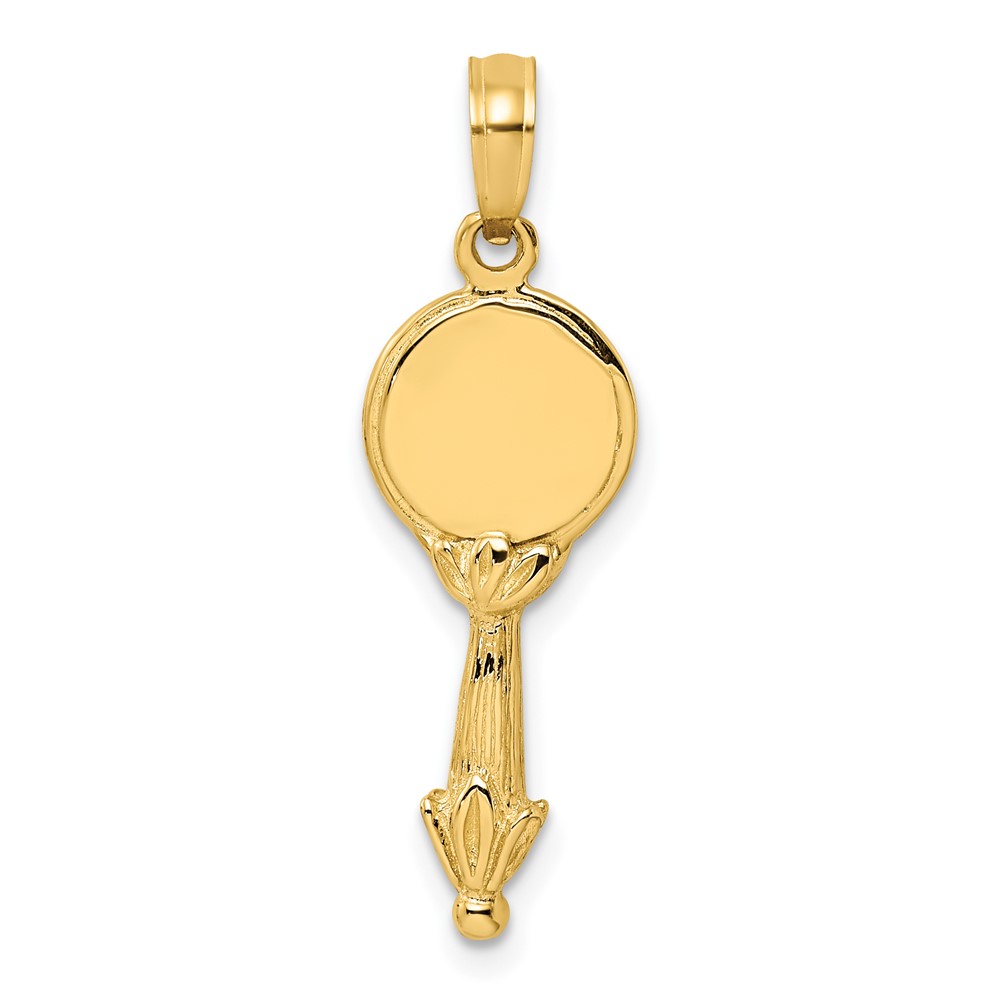 14K 3-D Hand Mirror Charm (K7140)