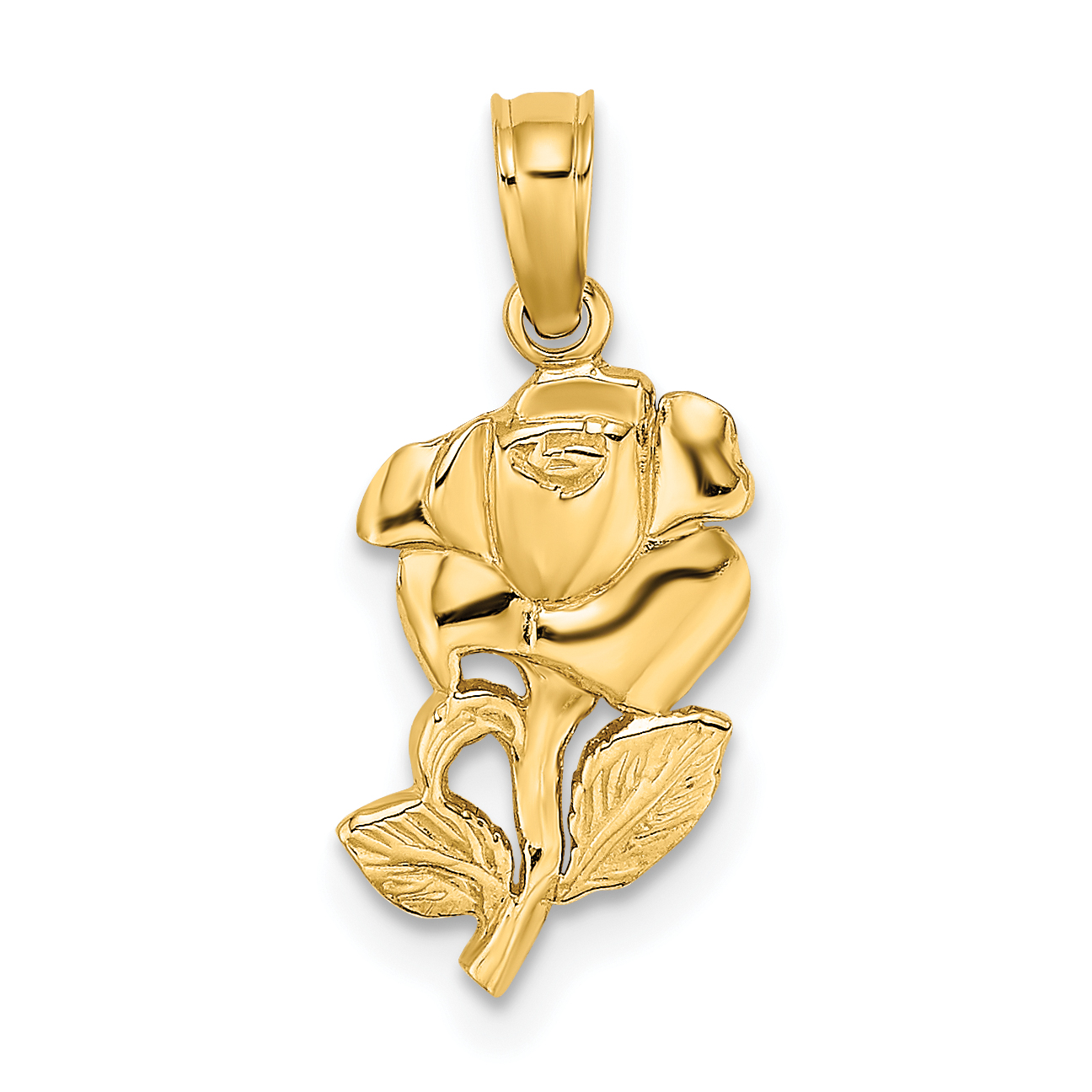 14K Polished Rose Charm (K7142)