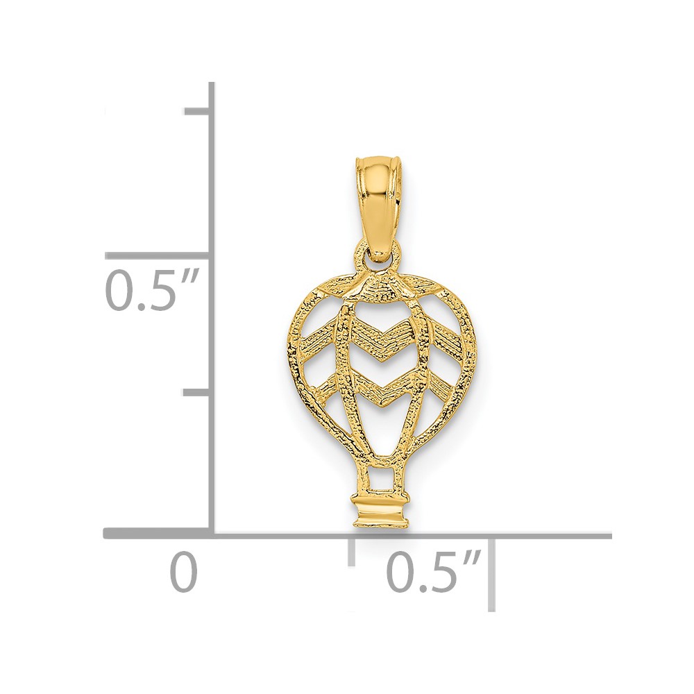 14K Cut-Out Flat Hot Air Balloon Charm (K7148)