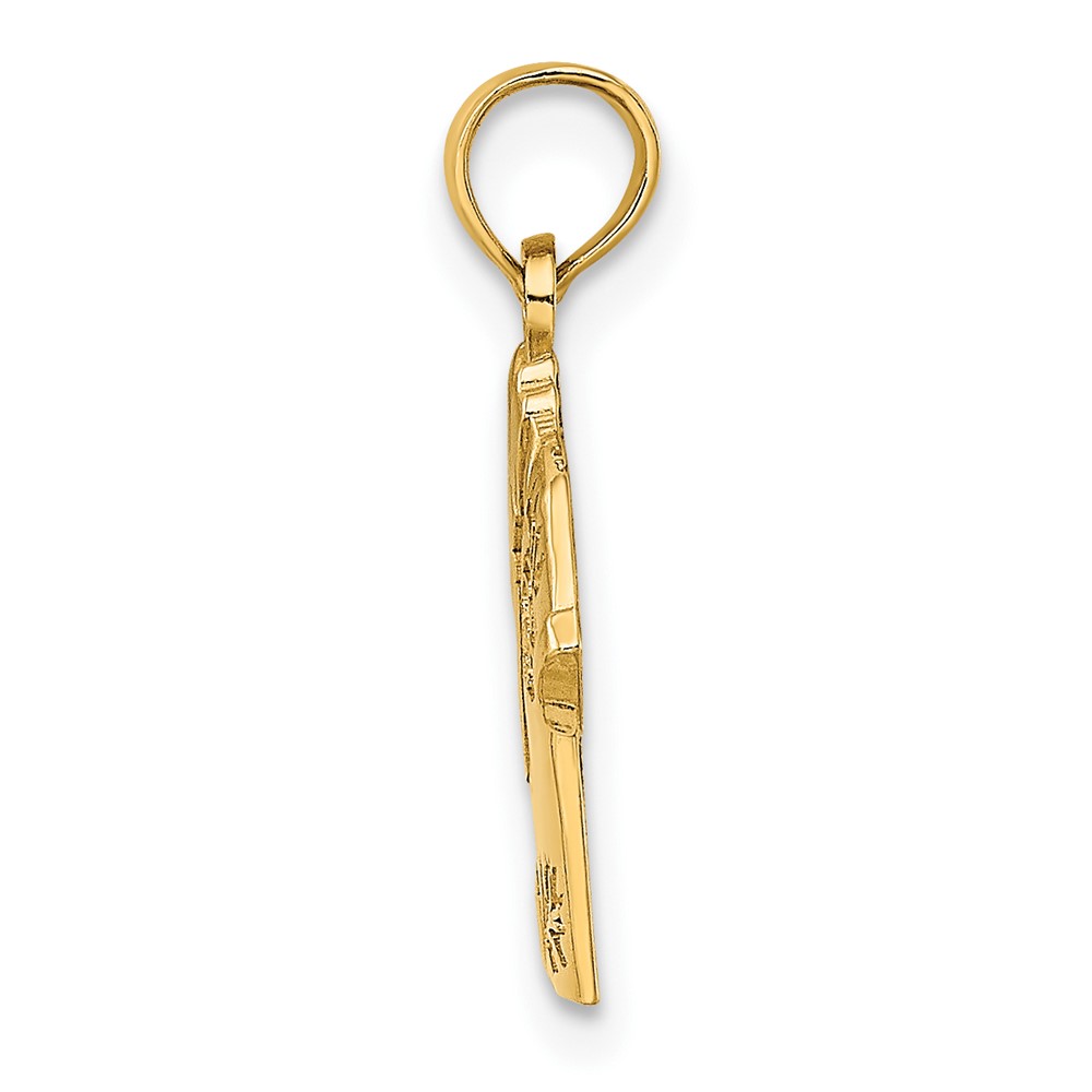 14K Polished Hawaiian Pineapple Style Shirt Charm (K7150)