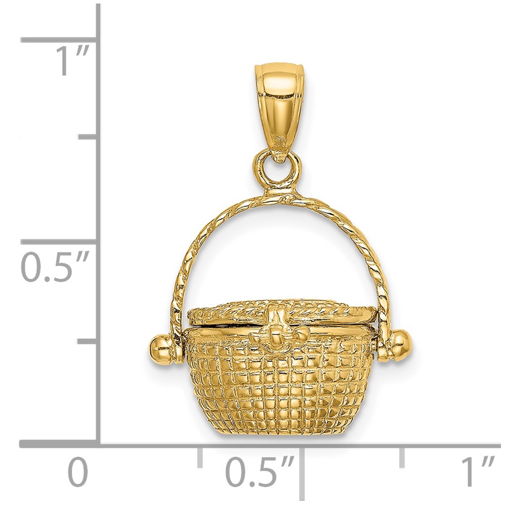 14K 3-D Moveable Nantucket Basket Charm (K7151)