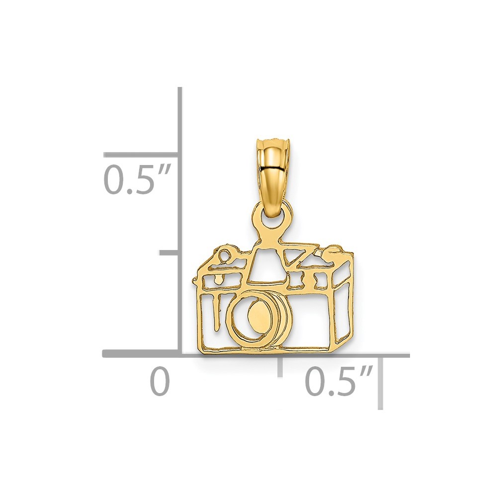14K Flat Cut-Out Camera Charm (K7155)