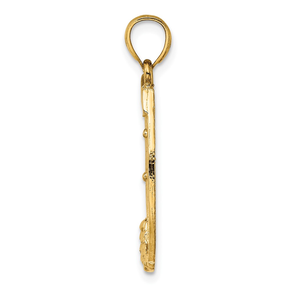 14K Dollar Sign In Horseshoe Charm (K7158)