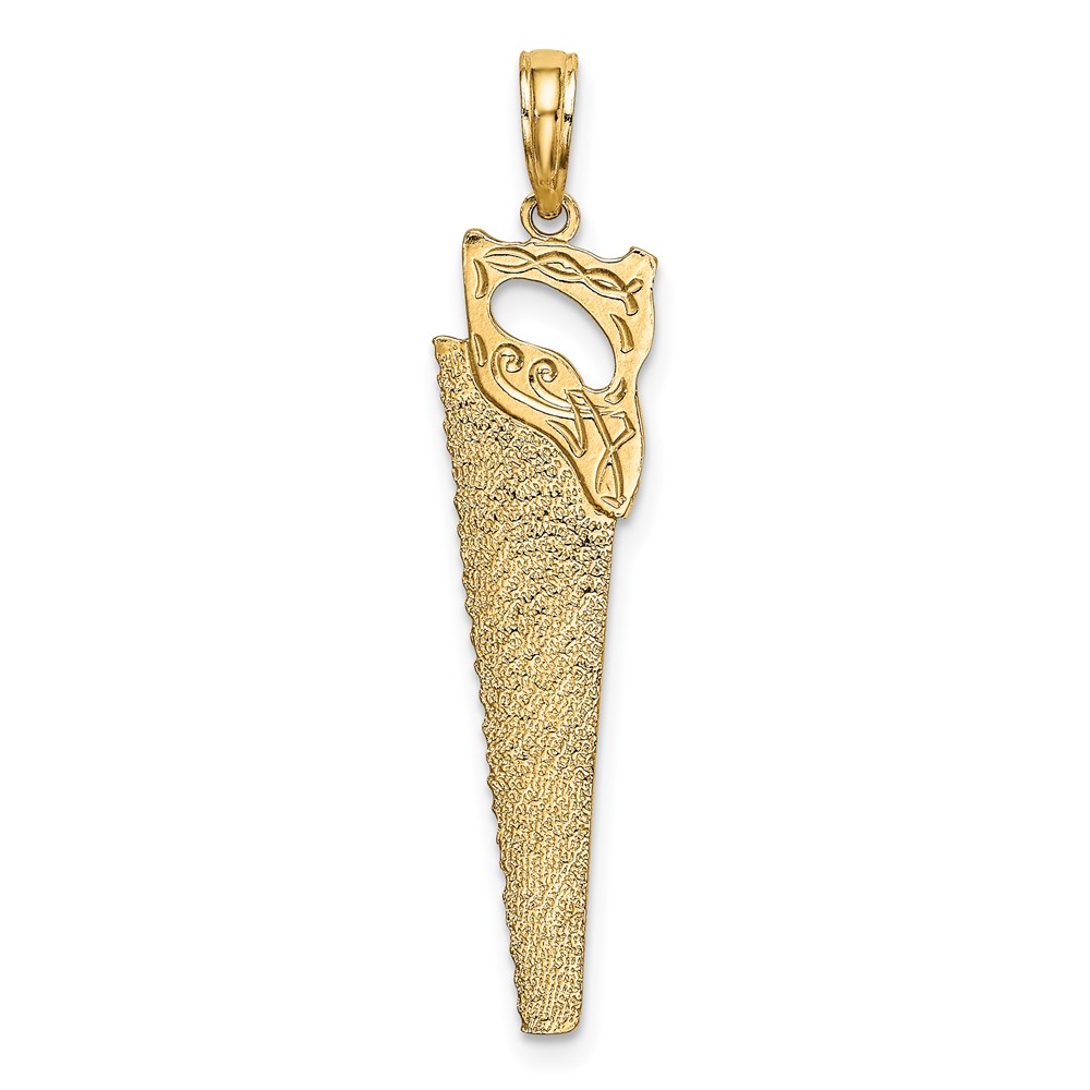 14K 3-D Flat Hand Saw Charm (K7169)