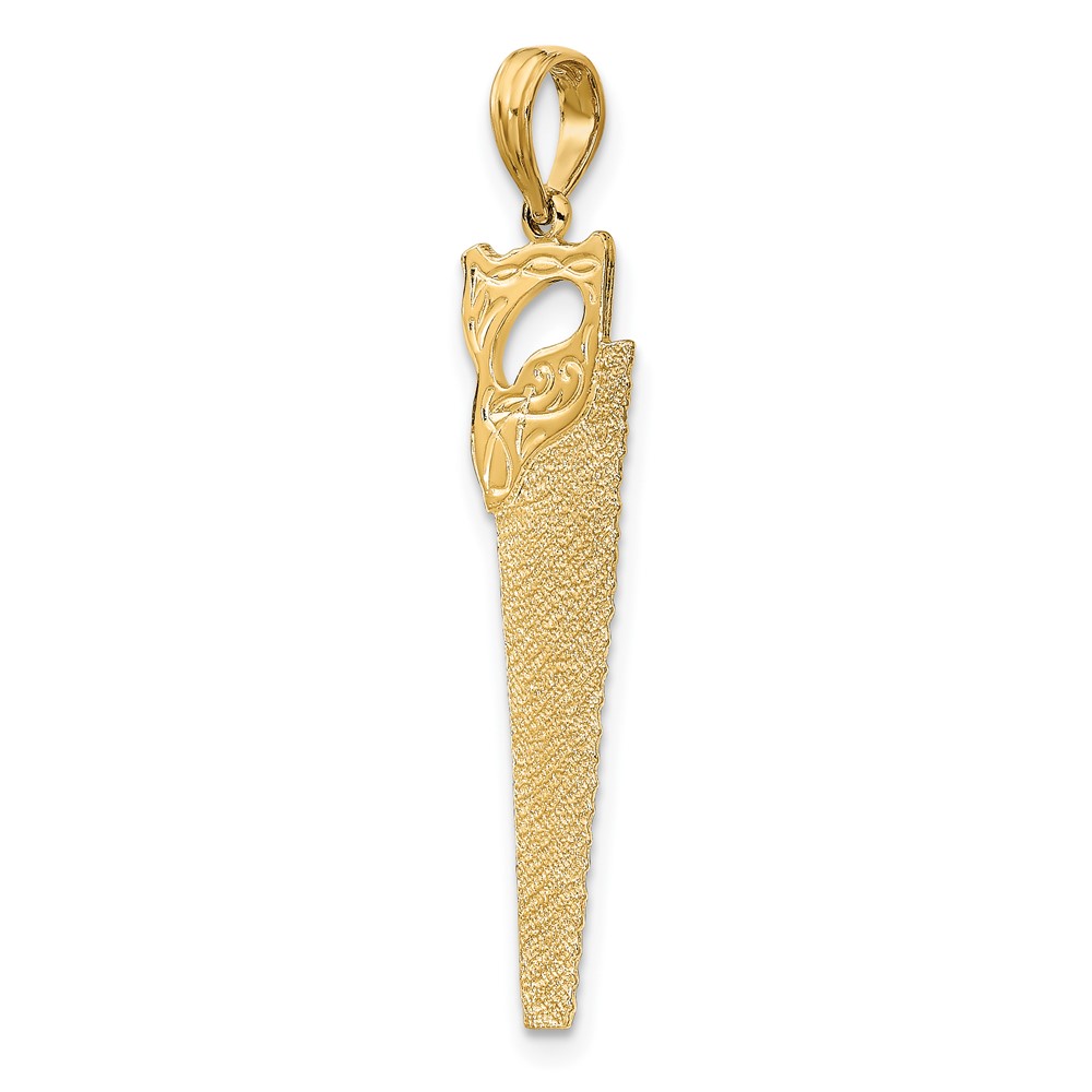 14K 3-D Flat Hand Saw Charm (K7169)