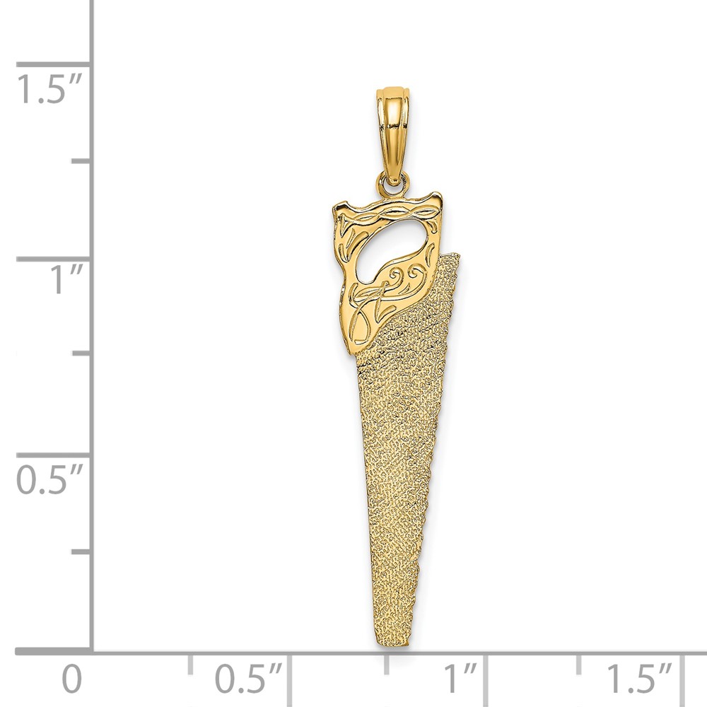 14K 3-D Flat Hand Saw Charm (K7169)