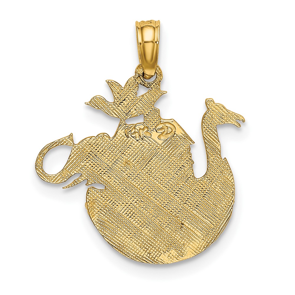 14K Engraved Flat Noah's Ark Charm (K7171)