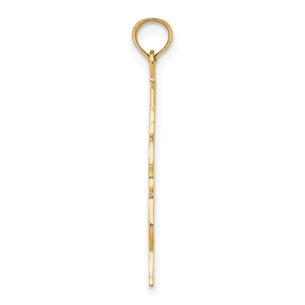 14K Polished Engraved Upright Bass Charm (K7185)