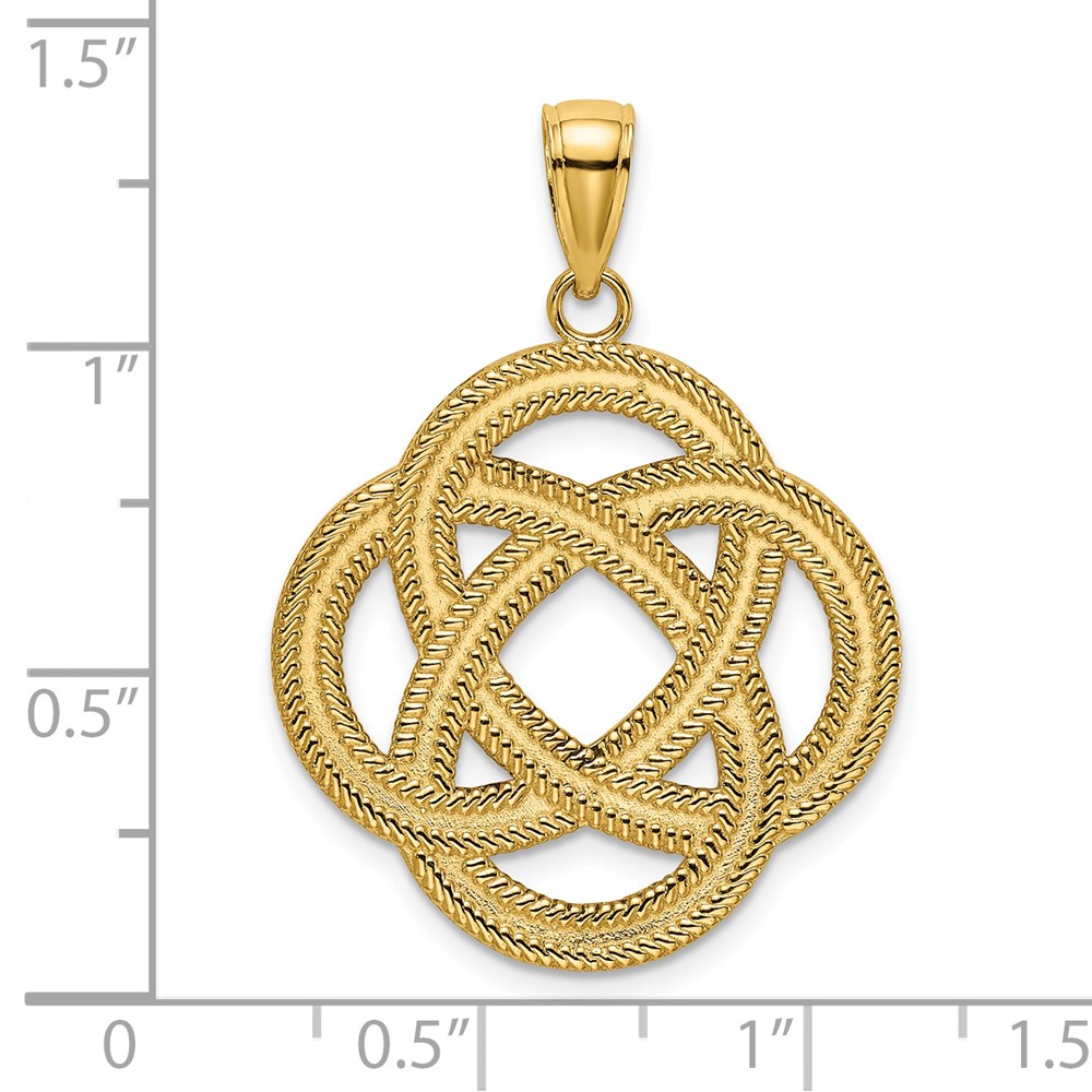 14K Large Celtic Eternity Knot Circle Charm (K7201)