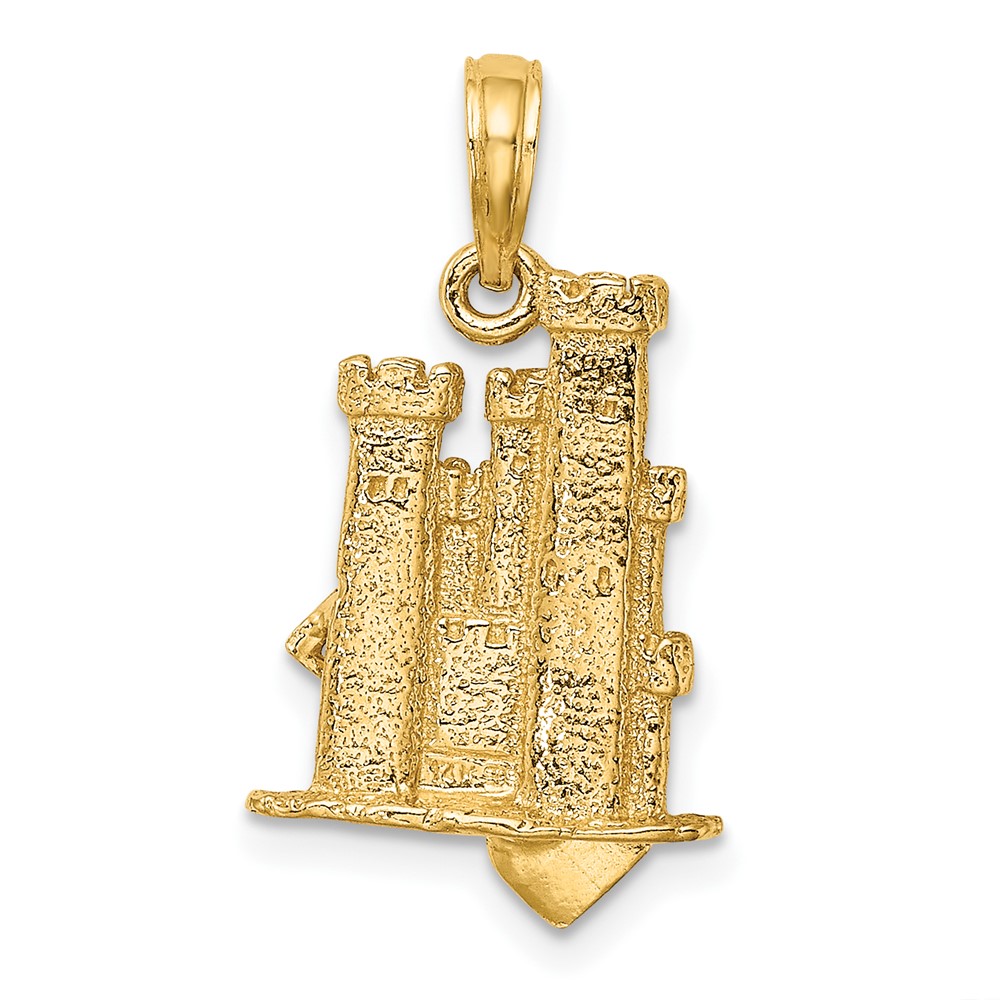 14K 3-D Sand Castle w/ Shovel Charm (K7207)