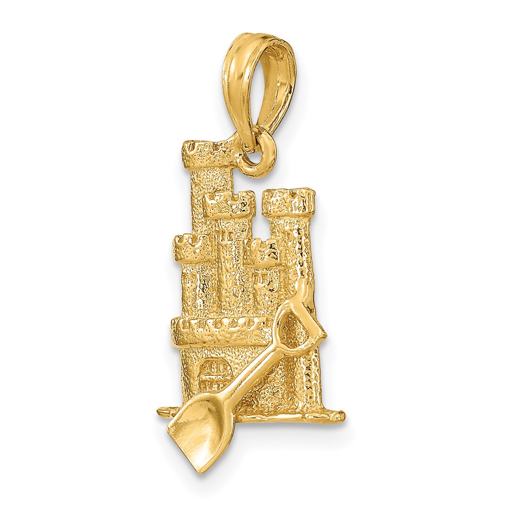 14K 3-D Sand Castle w/ Shovel Charm (K7207)