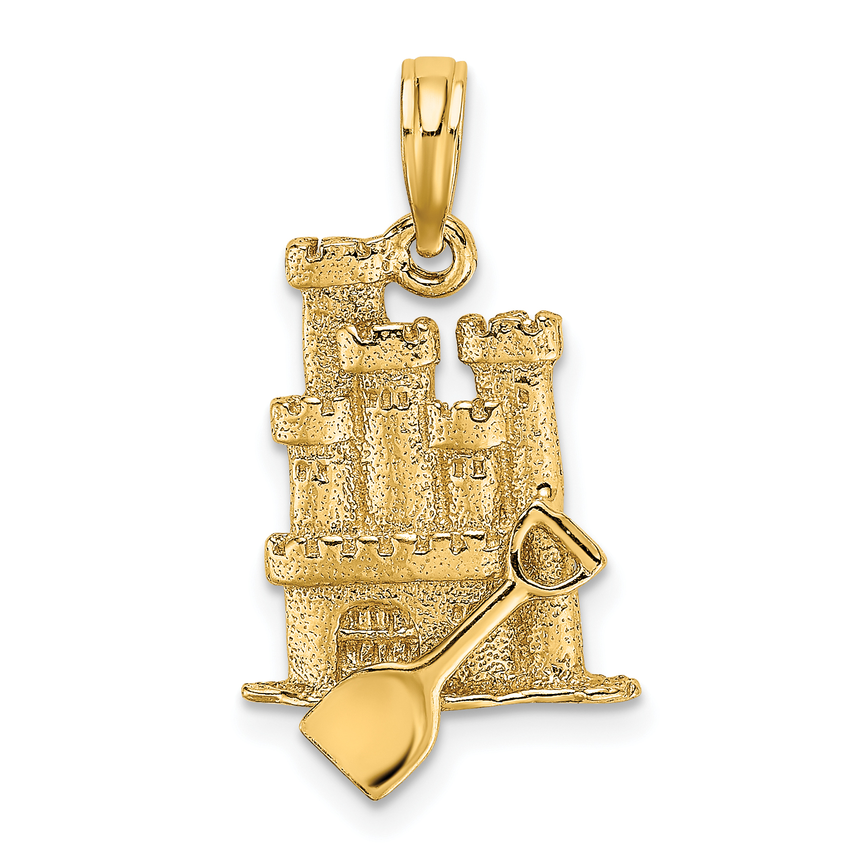 14K 3-D Sand Castle w/ Shovel Charm (K7207)