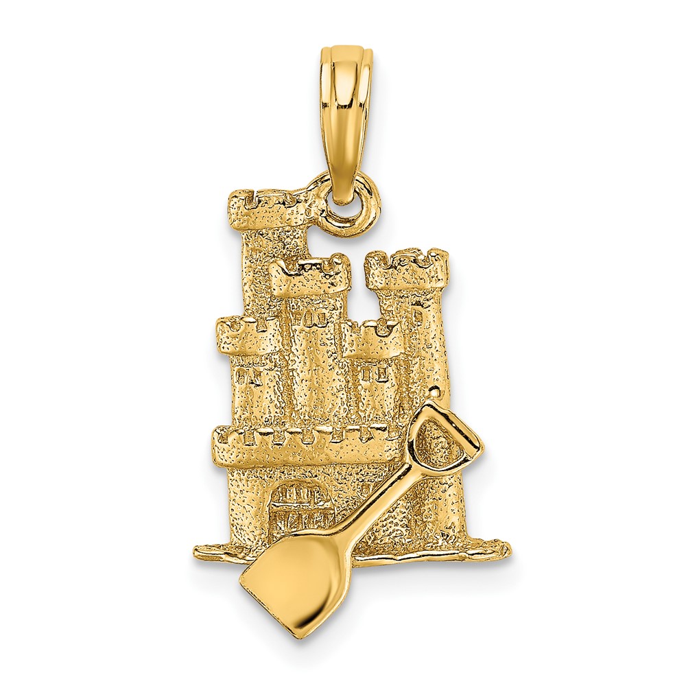 14K 3-D Sand Castle w/ Shovel Charm (K7207)