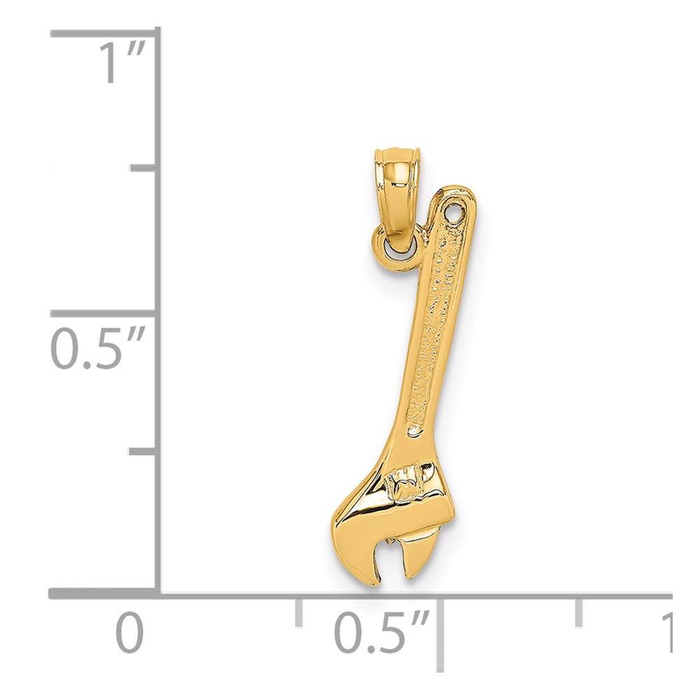 14K 3-D Adjustable Wrench Charm (K7219)