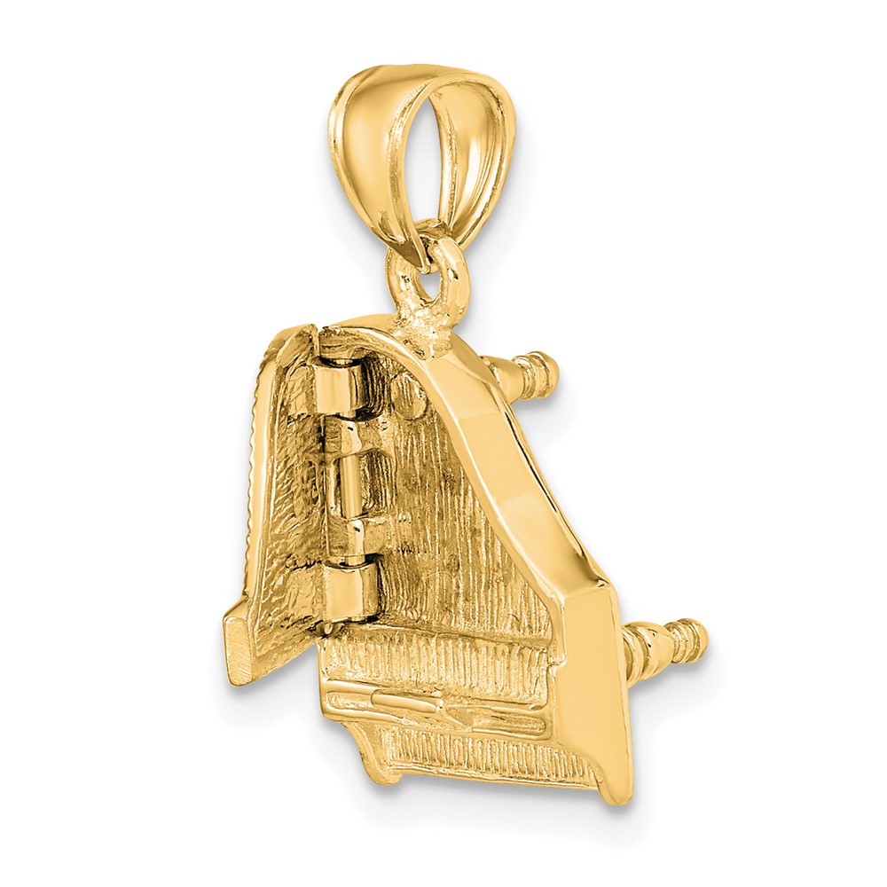 14K 3-D Grand Piano Top Opens Charm (K7236)